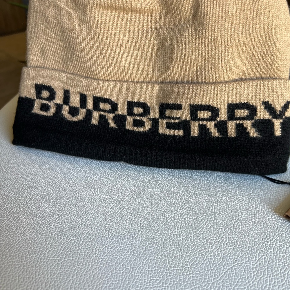 BURBERRY Embroidered-Logo Knitted Cashmere (90%) Beanie OS - Picture 7 of 10